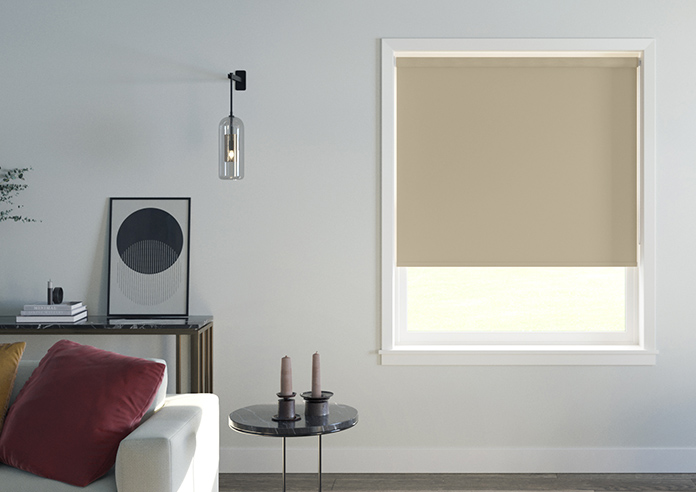 Trinity (Blackout), Stone - Motorised Roller Blind - Image 3